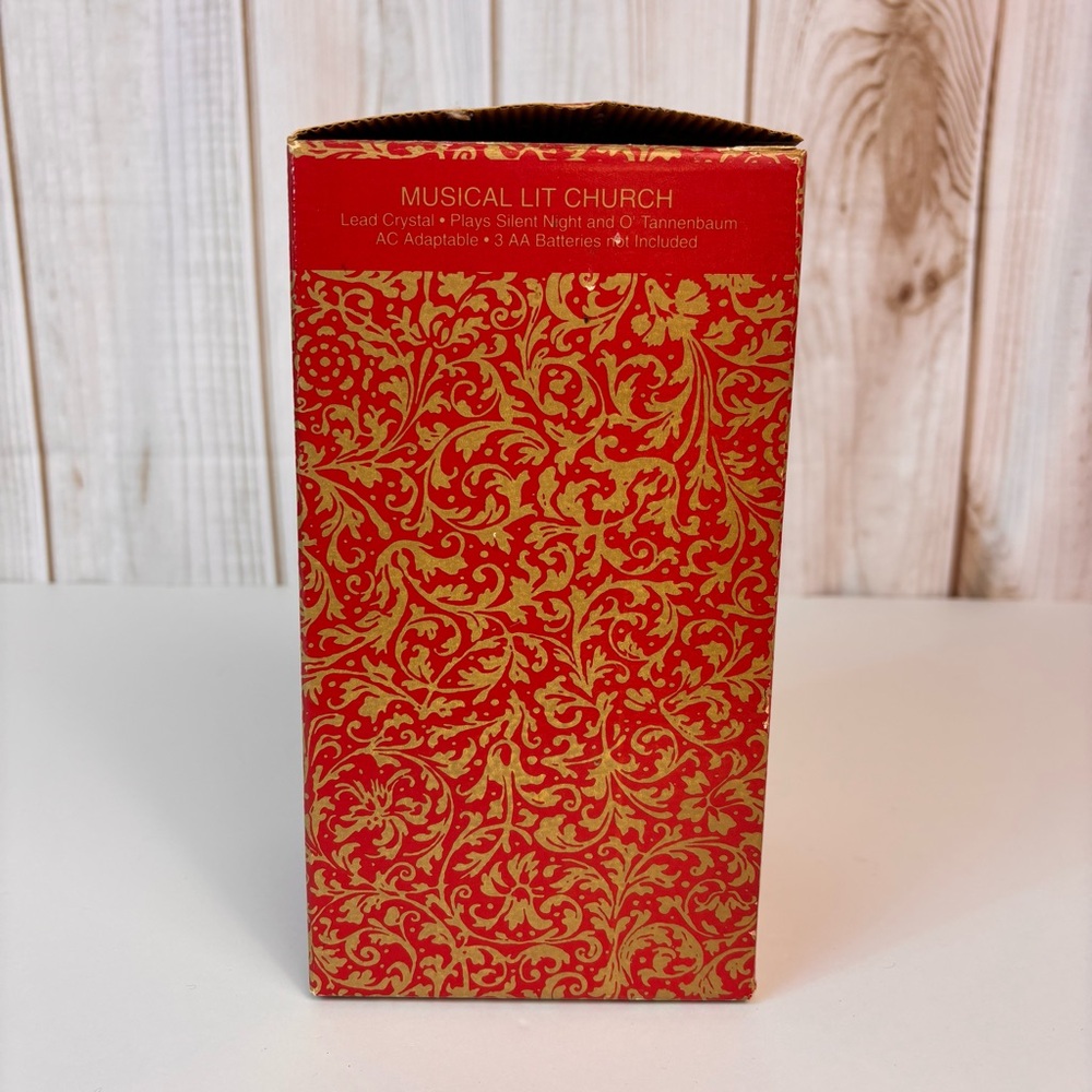 Vintage Musical Light Up Silent Night Church 90's Christmas Glass Collectible - Picture 10 of 15